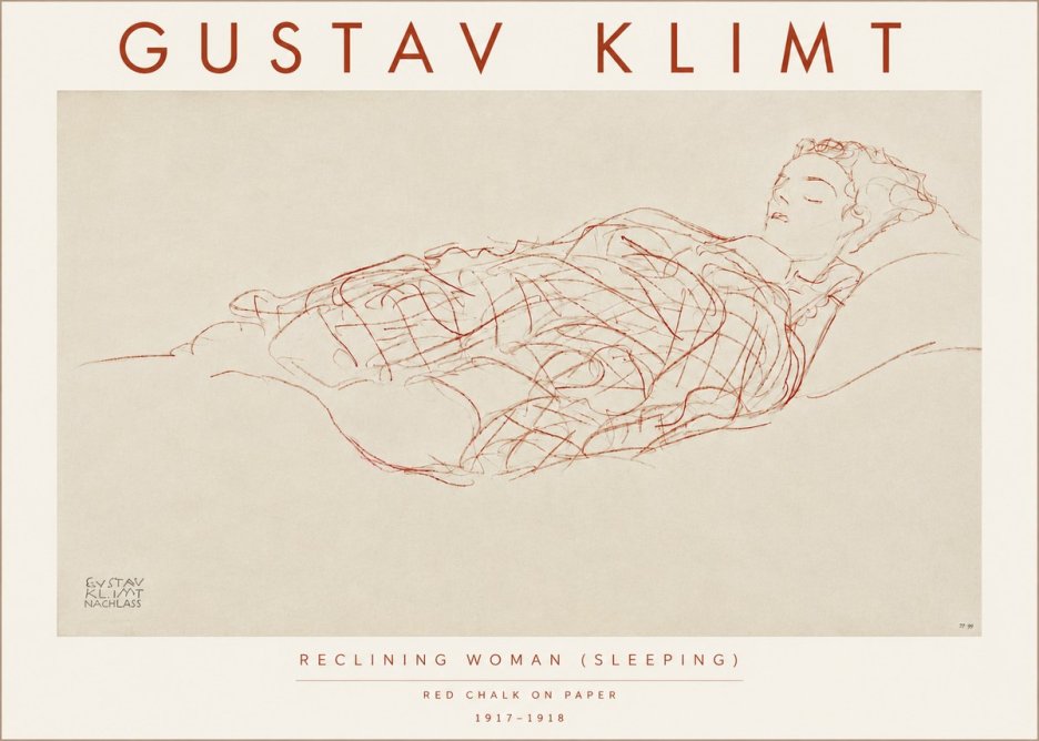 Klimt Reclining Woman (Sleeping) I No5 - Juliste