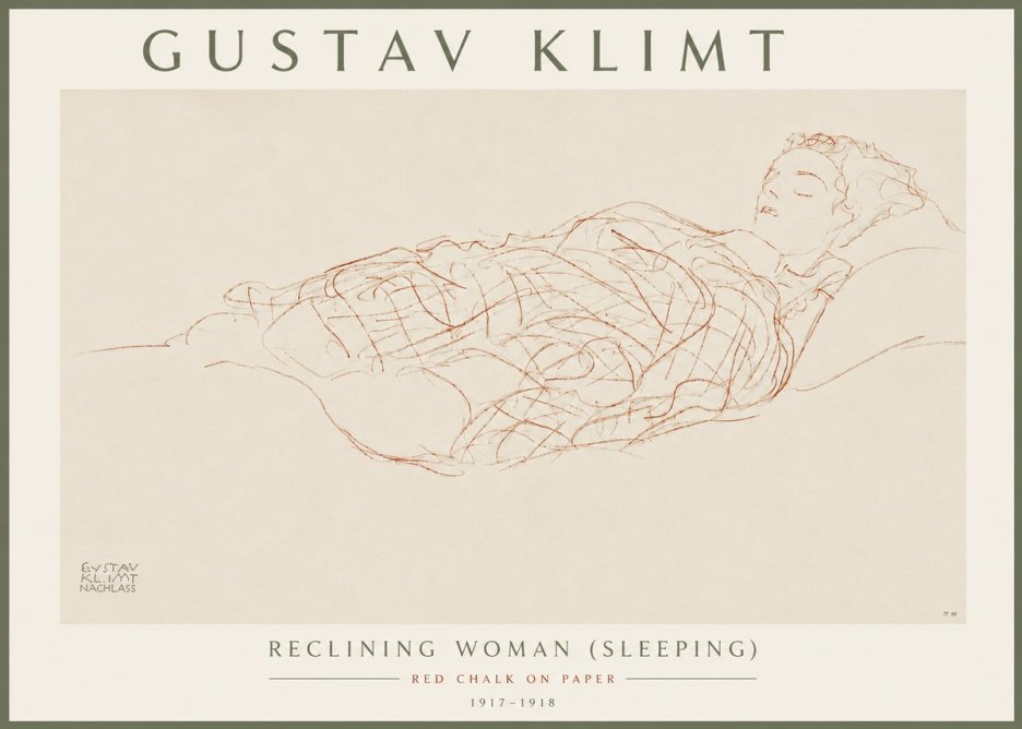 Klimt Reclining Woman (Sleeping) I No6 - Juliste