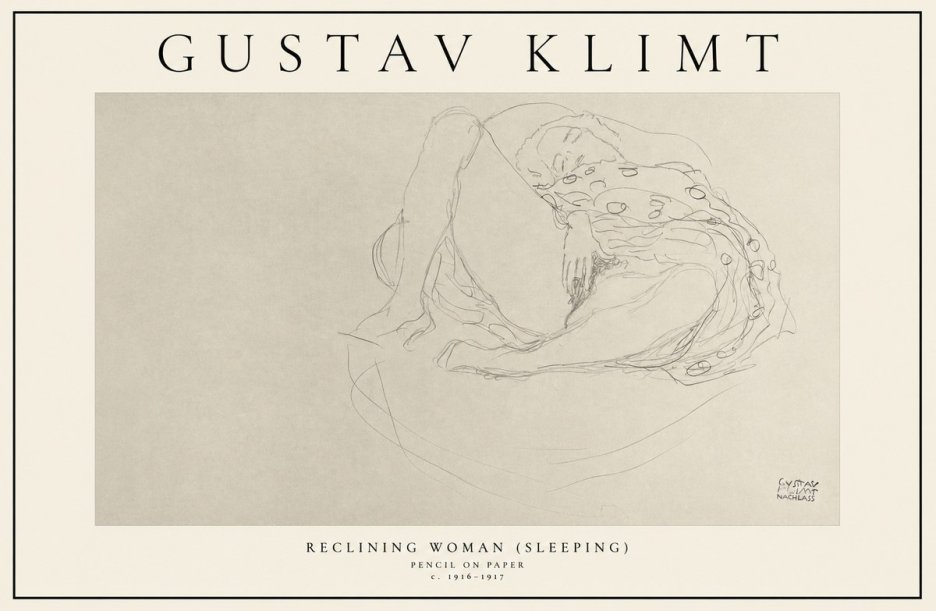 Klimt Reclining Woman (Sleeping) II No1 - Juliste