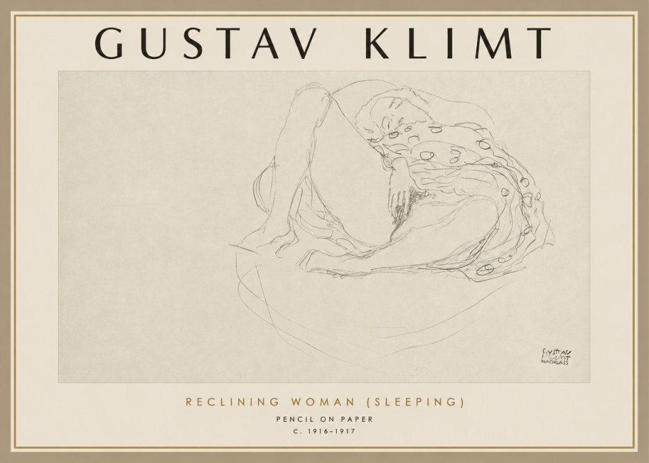 Klimt Reclining Woman (Sleeping) II No2 - Juliste