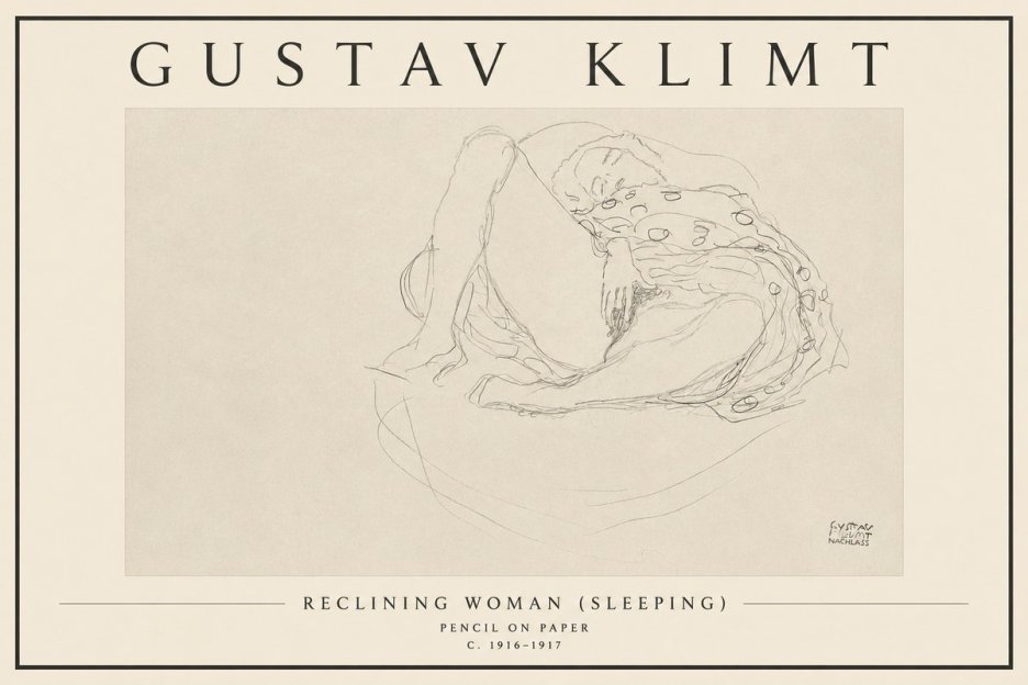 Klimt Reclining Woman (Sleeping) II No3 - Juliste