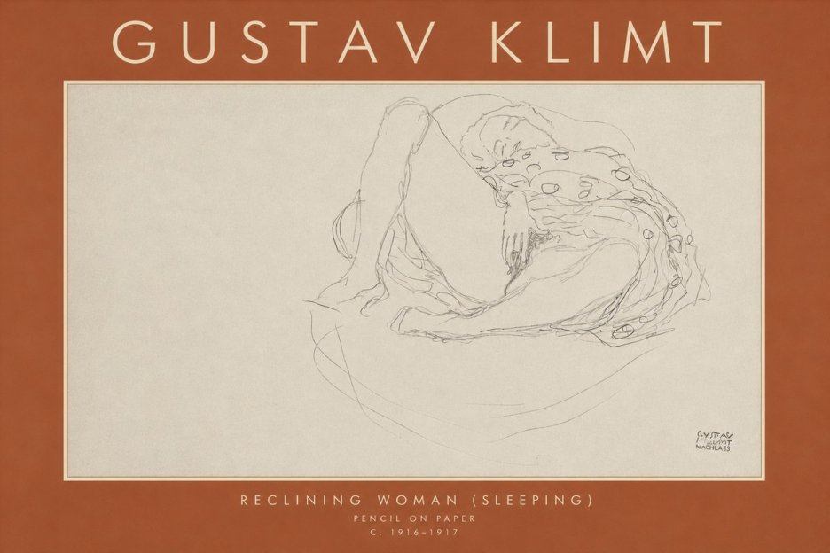 Klimt Reclining Woman (Sleeping) II No4 - Juliste