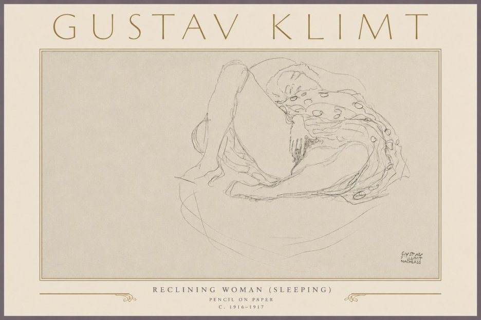 Klimt Reclining Woman (Sleeping) II No5 - Juliste