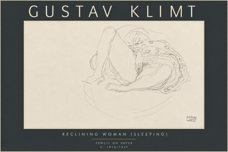 Klimt Reclining Woman (Sleeping) II No6 - Juliste