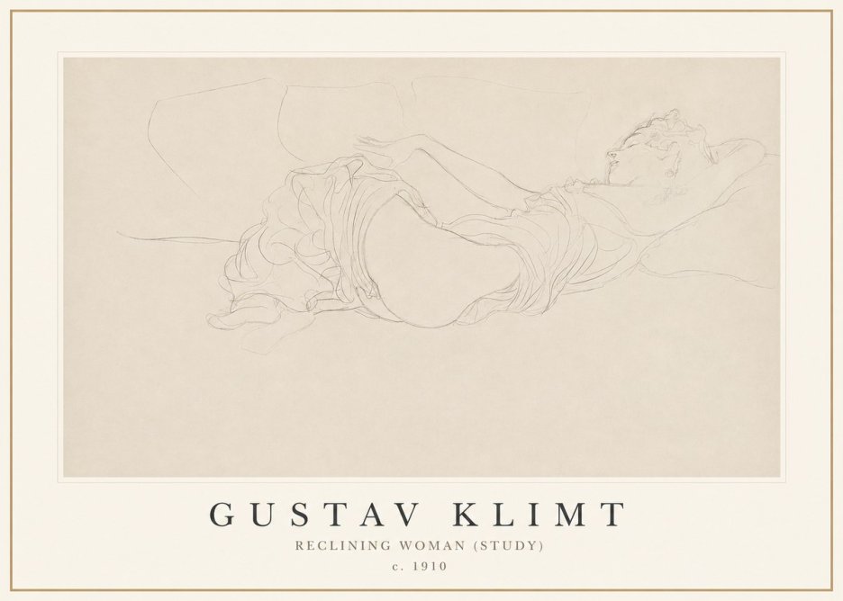 Klimt Reclining Woman (Study) No1 - Juliste