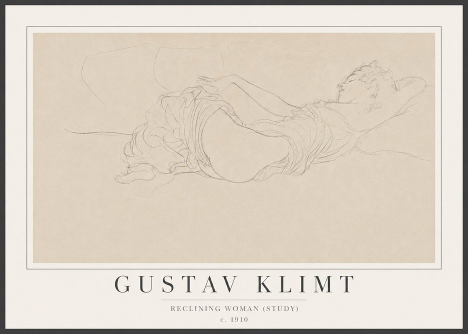 Klimt Reclining Woman (Study) No2 - Juliste