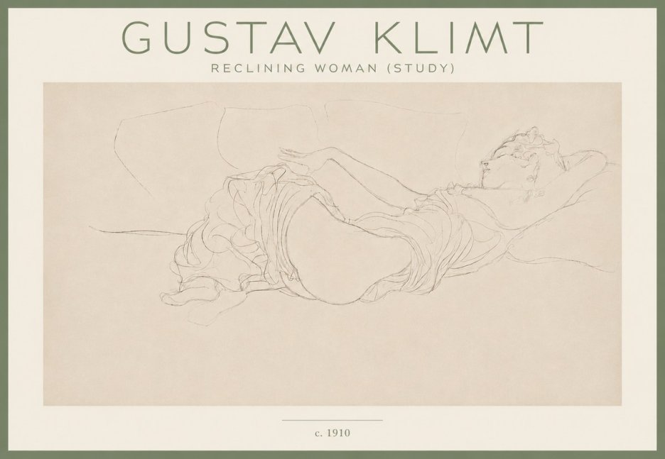 Klimt Reclining Woman (Study) No4 - Juliste