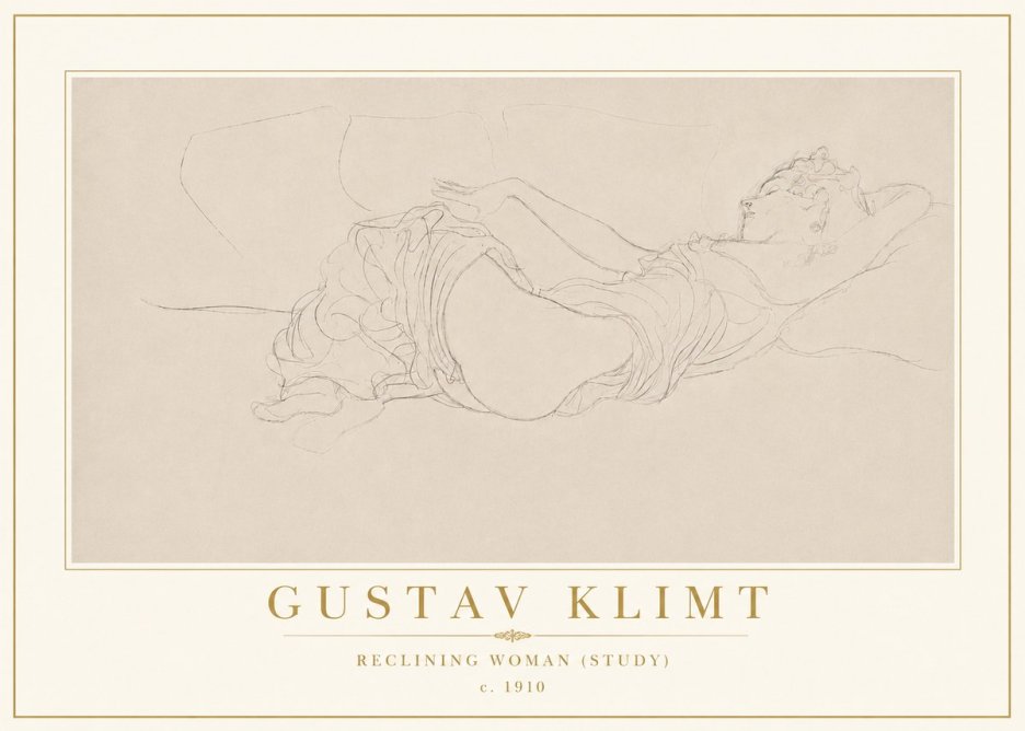 Klimt Reclining Woman (Study) No5 - Juliste