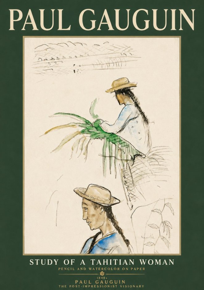 Paul Gauguin Study of a Tahitian Woman I No4 - Juliste