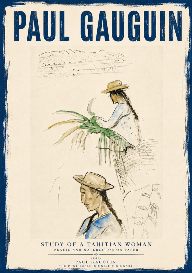 Paul Gauguin Study of a Tahitian Woman I No5 - Juliste