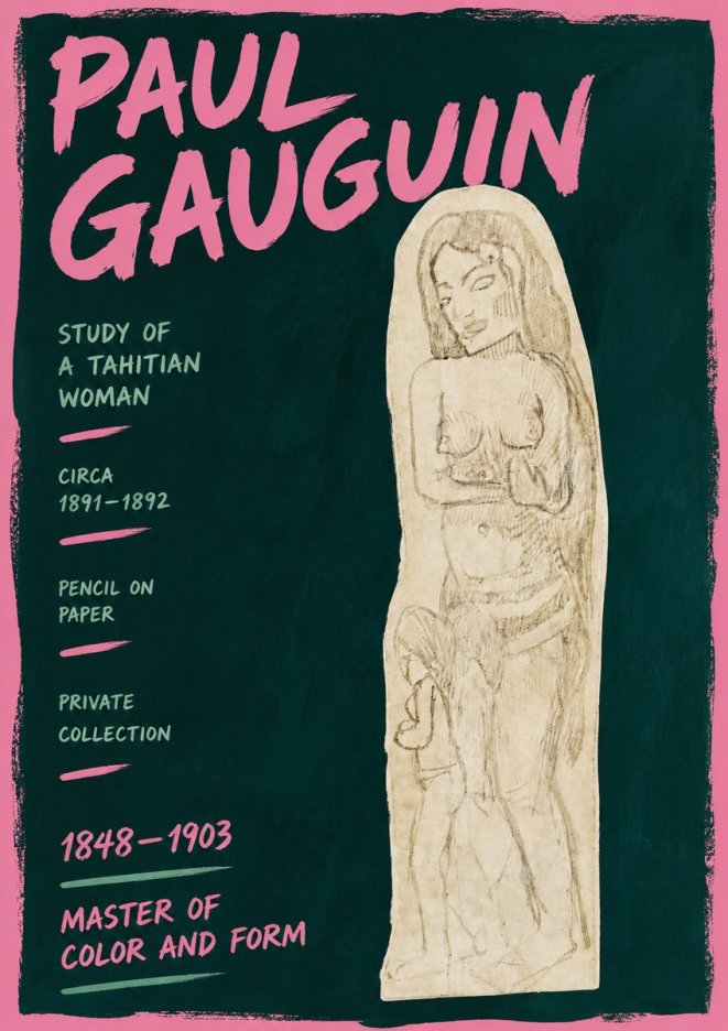 Paul Gauguin Study of a Tahitian Woman II No5 - Juliste