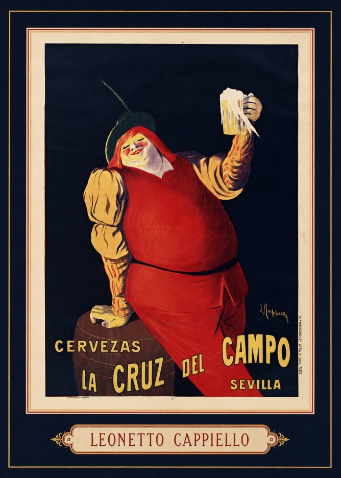 Leonetto Cappiello Cervezas La Cruz Del Campo No5 - Juliste