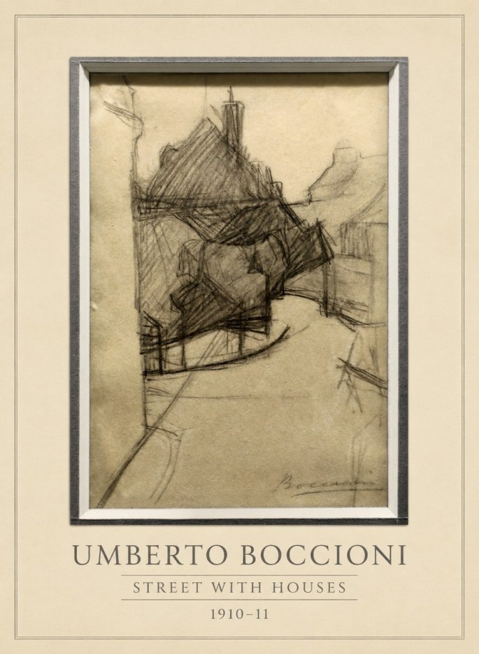 Umberto Boccioni Street with Houses No3 - Juliste