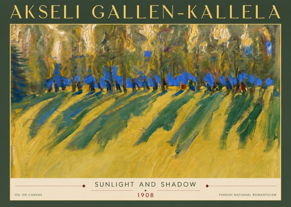Akseli Gallen-Kallela Sunlit Field and Trees No6 - Juliste