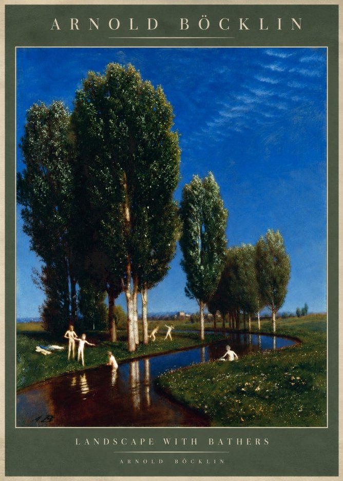 Arnold Böcklin Landscape with Bathers No4 - Juliste