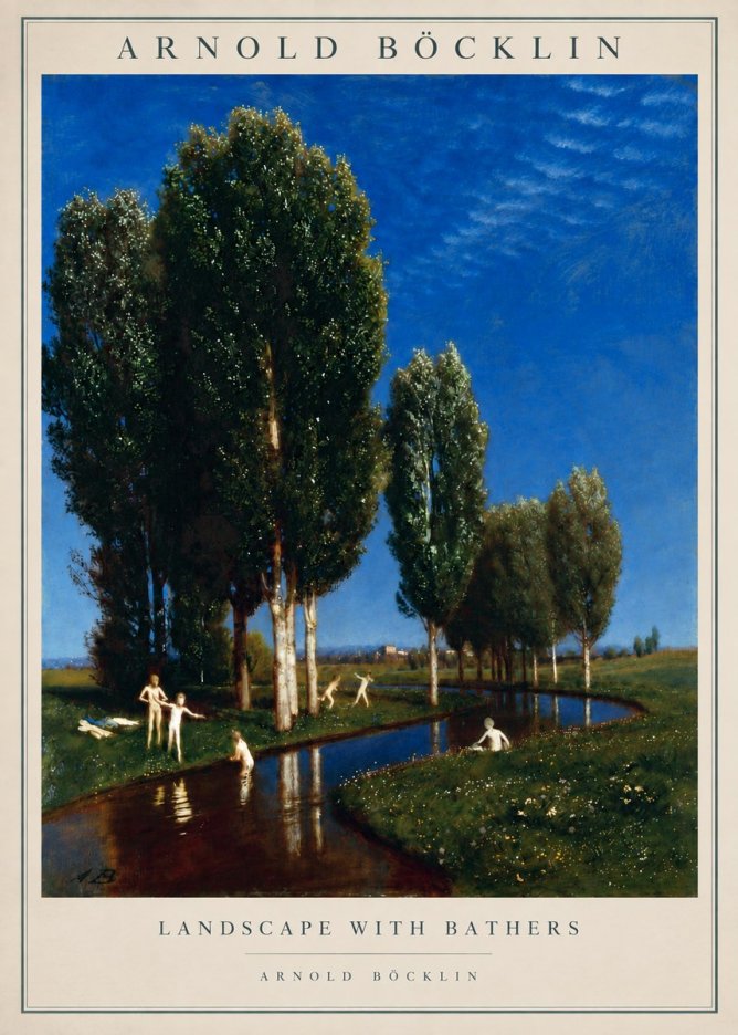 Arnold Böcklin Landscape with Bathers No5 - Juliste