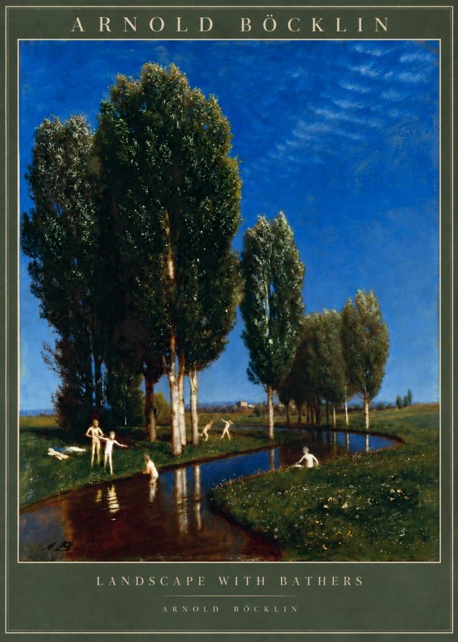 Arnold Böcklin Landscape with Bathers No6 - Juliste