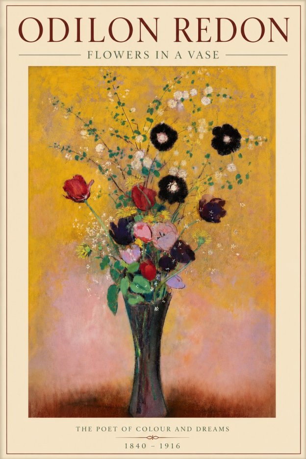 Odilon Redon Flowers in a Vase IV No3 - Juliste