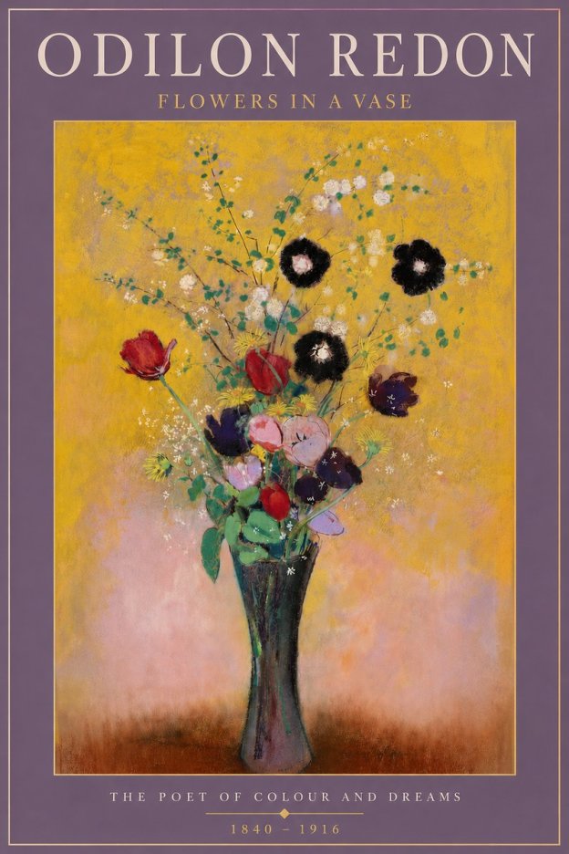 Odilon Redon Flowers in a Vase IV No4 - Juliste