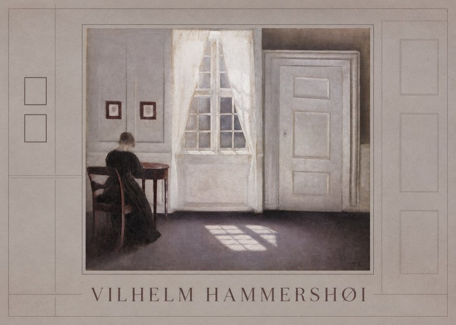 Vilhelm Hammershøi Interior with a Woman from the Back No1 - Juliste