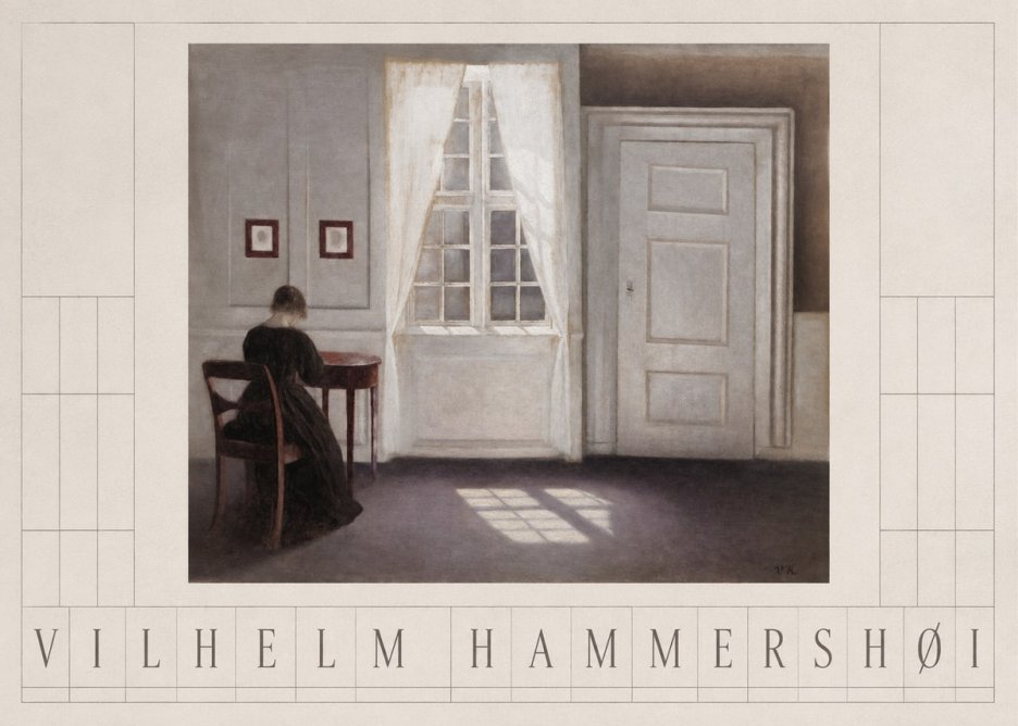 Vilhelm Hammershøi Interior with a Woman from the Back No3 - Juliste