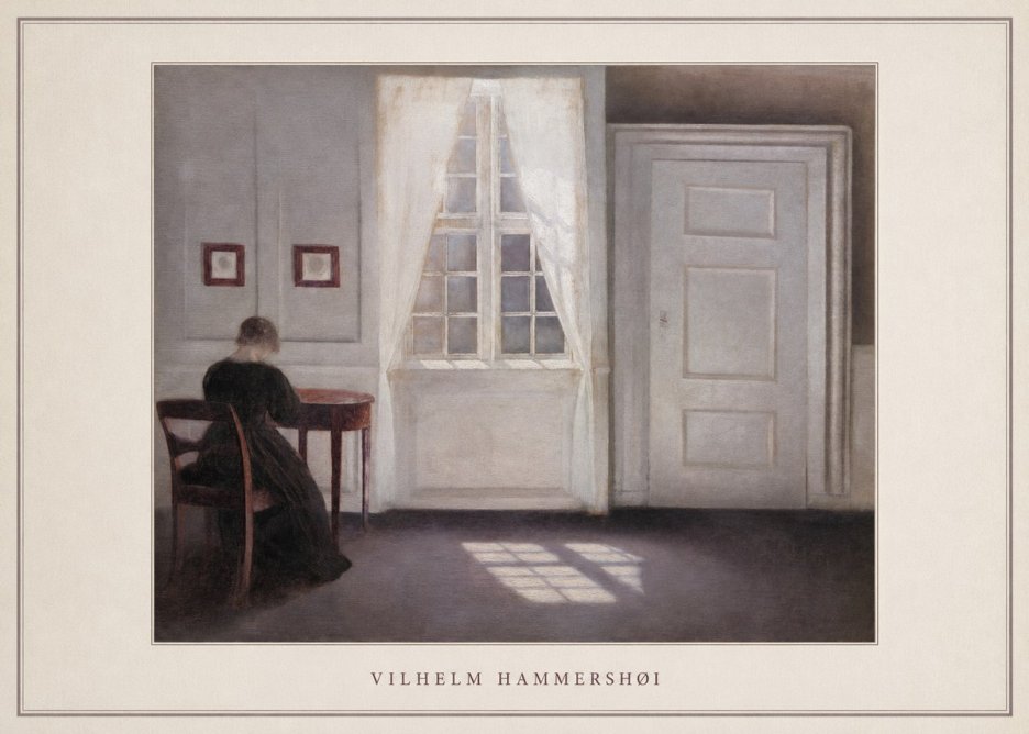 Vilhelm Hammershøi Interior with a Woman from the Back No4 - Juliste