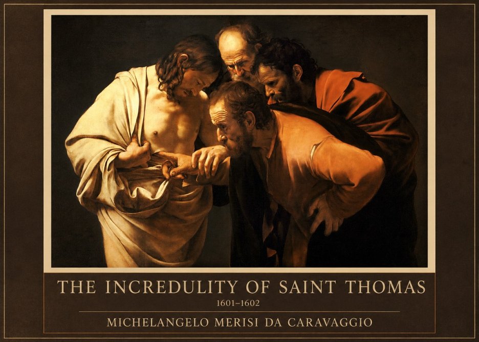 Michelangelo Merisi da Caravaggio The Incredulity of Saint Thomas II No1 - Juliste