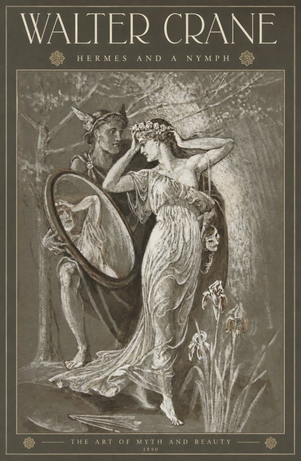 Walter Crane Hermes and a Nymph No2 - Juliste