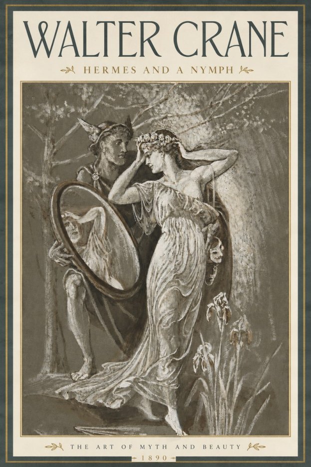 Walter Crane Hermes and a Nymph No4 - Juliste
