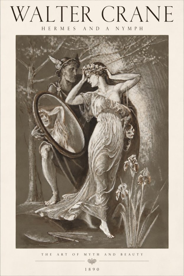 Walter Crane Hermes and a Nymph No6 - Juliste