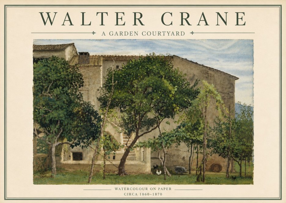 Walter Crane A Garden Courtyard No5 - Juliste