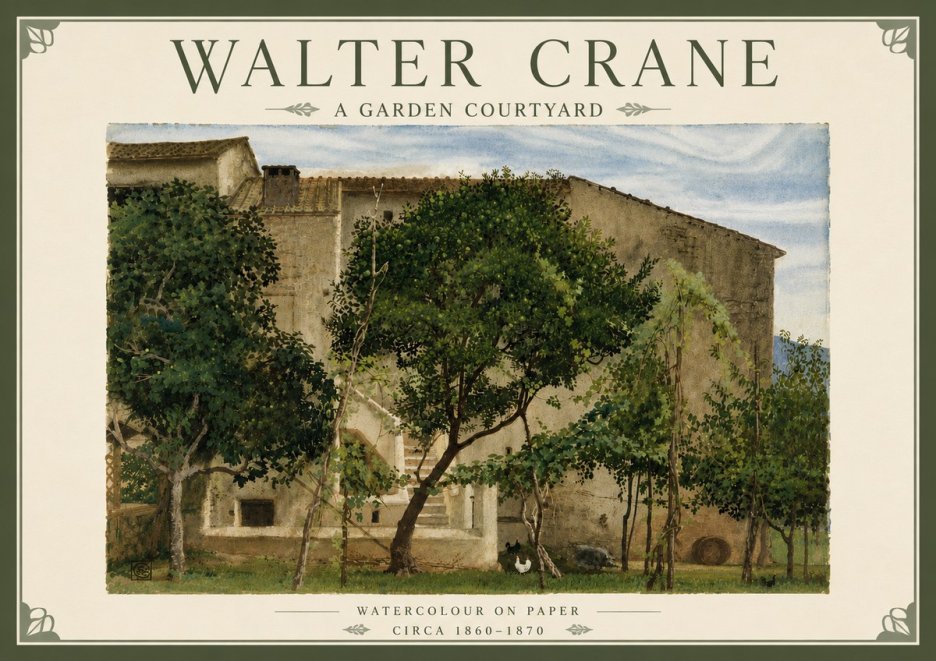 Walter Crane A Garden Courtyard No6 - Juliste