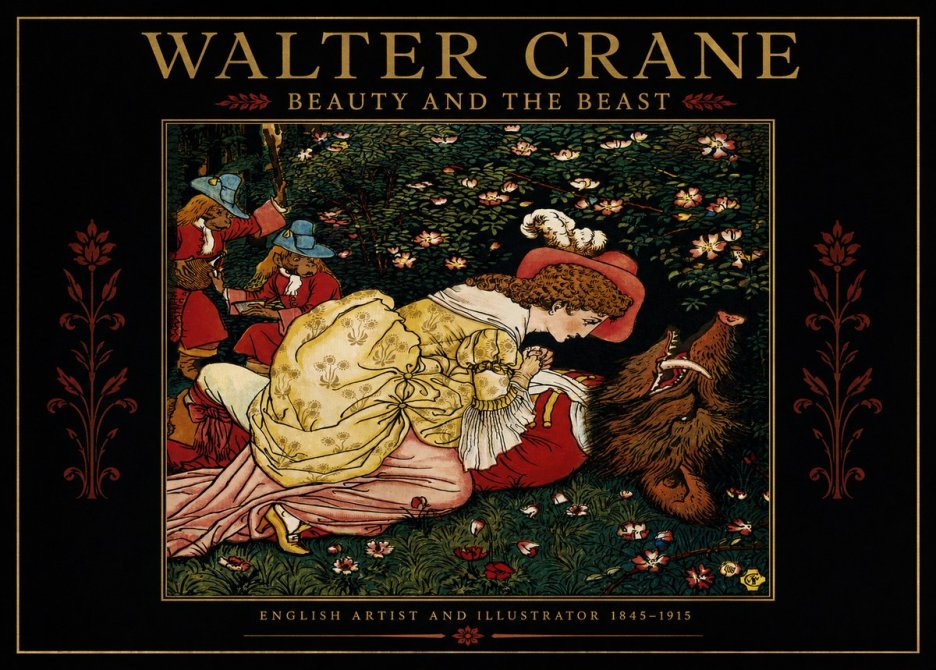 Walter Crane Beauty and the Beast No2 - Juliste