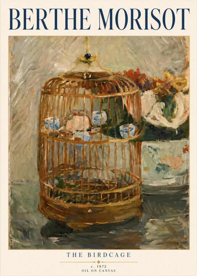 Berthe Morisot The Birdcage II No5 - Juliste