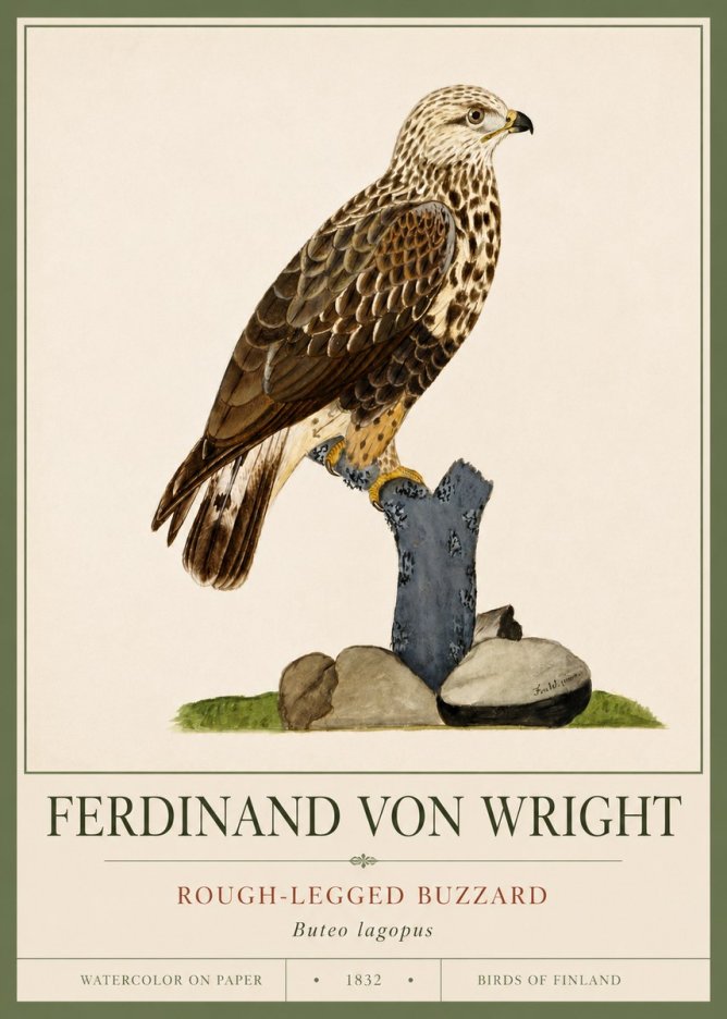 Ferdinand von Wright Rough-legged Buzzard No4 - Juliste