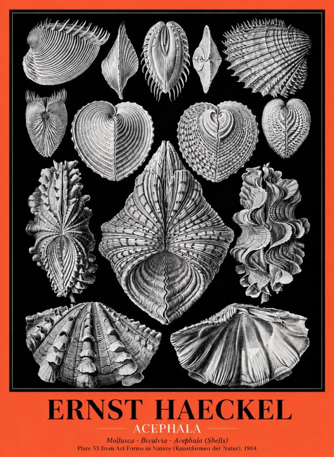 Ernst Haeckel Acephala — Brachiopods Plate 55 — Cytherea. No5 - Juliste