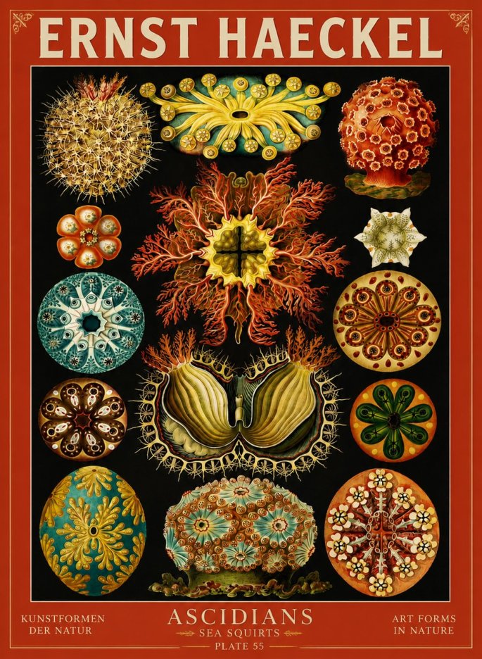 Ernst Haeckel Ascidiae — Sea Squirts No4 - Juliste