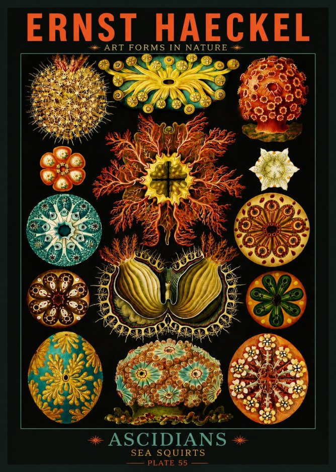 Ernst Haeckel Ascidiae — Sea Squirts No5 - Juliste