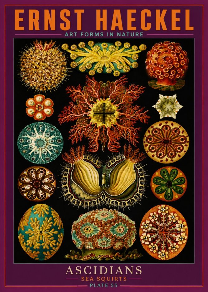 Ernst Haeckel Ascidiae — Sea Squirts No6 - Juliste