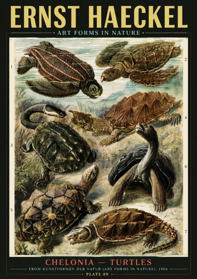 Ernst Haeckel Chelonia - Turtles No6 - Juliste