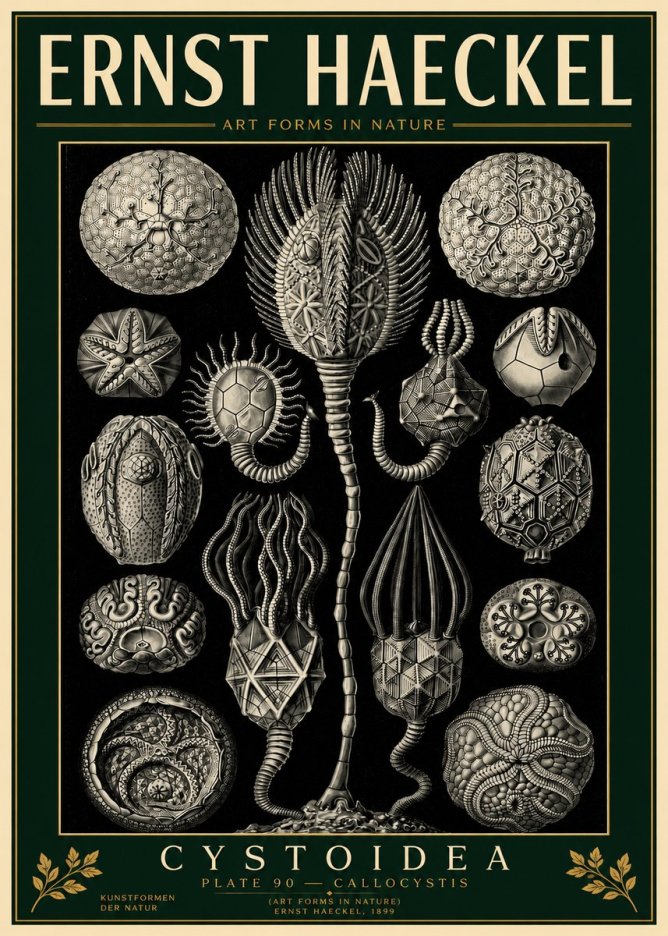 Ernst Haeckel Cystoidea - Callocystis No4 - Juliste