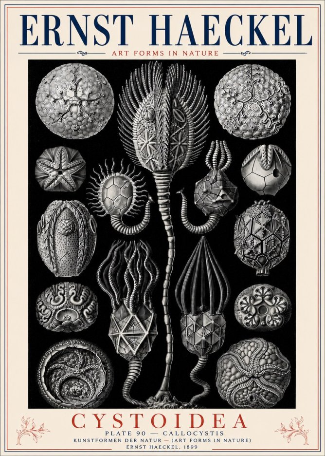 Ernst Haeckel Cystoidea - Callocystis No6 - Juliste