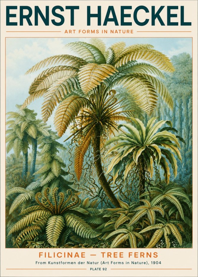 Ernst Haeckel Filicinae – Tree Ferns No3 - Juliste