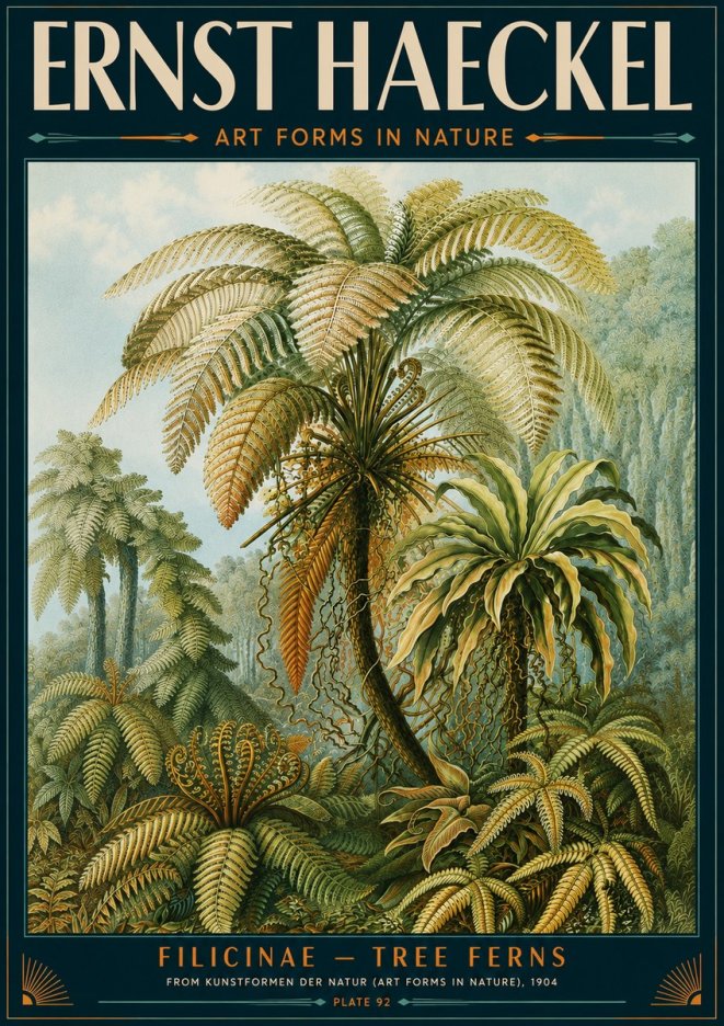 Ernst Haeckel Filicinae – Tree Ferns No5 - Juliste