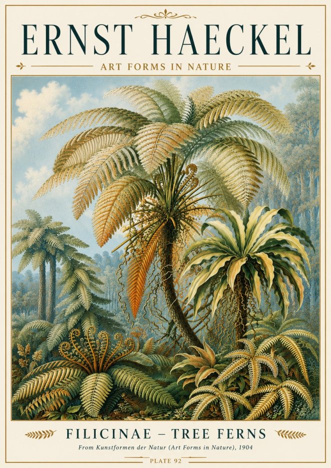 Ernst Haeckel Filicinae – Tree Ferns No6 - Juliste