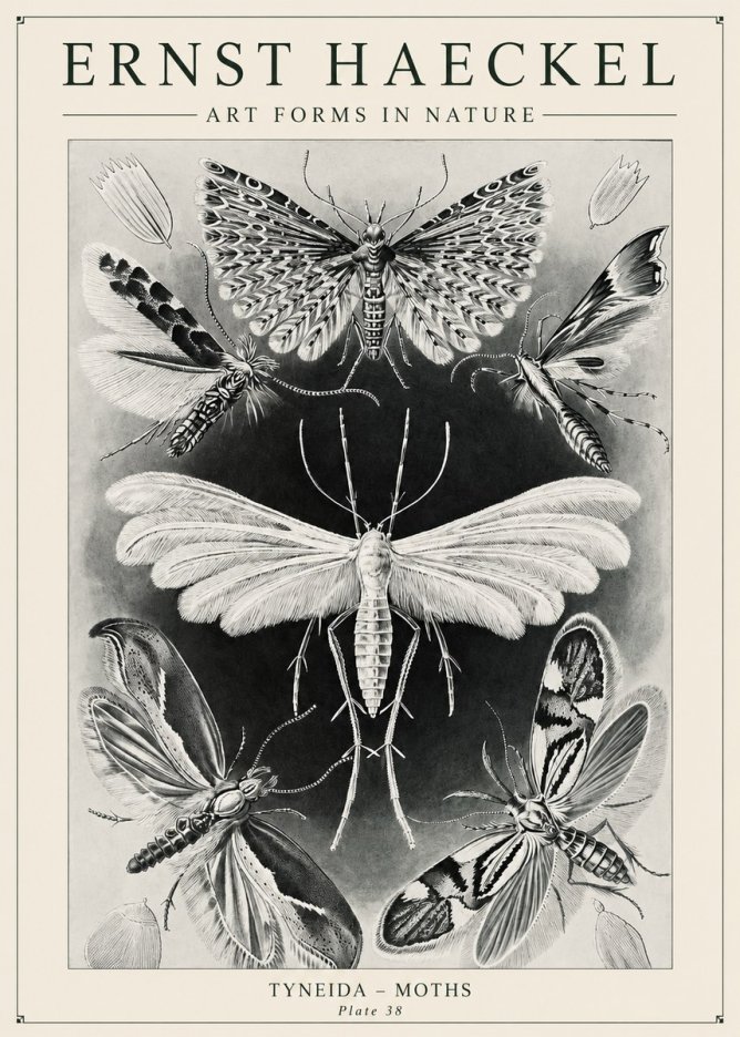 Ernst Haeckel Tineida - Moths No6 - Juliste