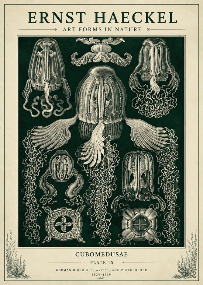 Ernst Haeckel Cubomedusae No6 - Juliste