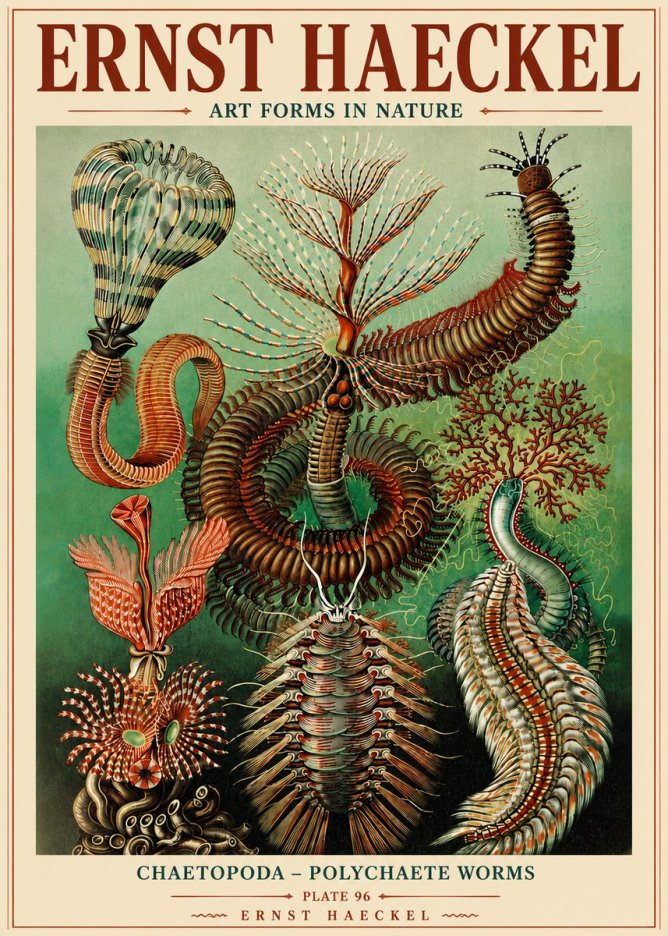 Ernst Haeckel Chaetopoda – Polychaete Worms No6 - Juliste