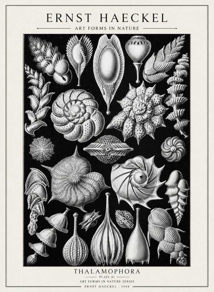 Ernst Haeckel Thalamophora No2 - Juliste