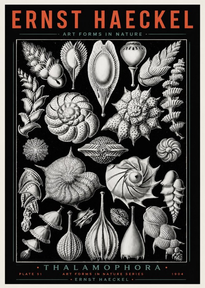 Ernst Haeckel Thalamophora No4 - Juliste